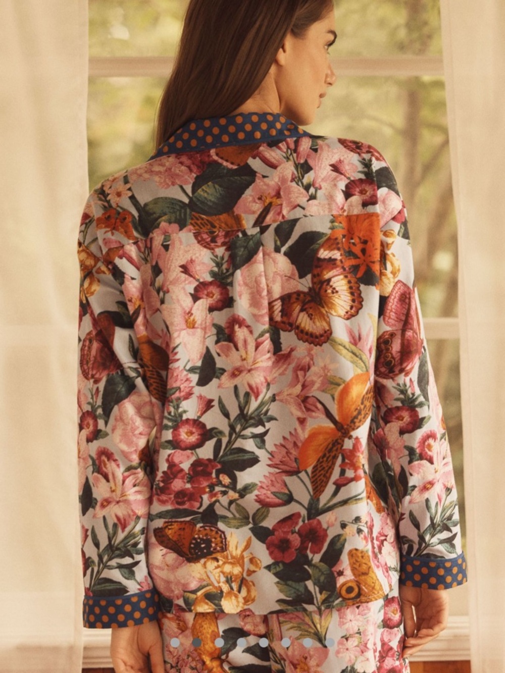 Anthro Floral & Butterfly Printed Women’s Pajama top and Pants- Pink Multi NWT - Picture 2 of 6